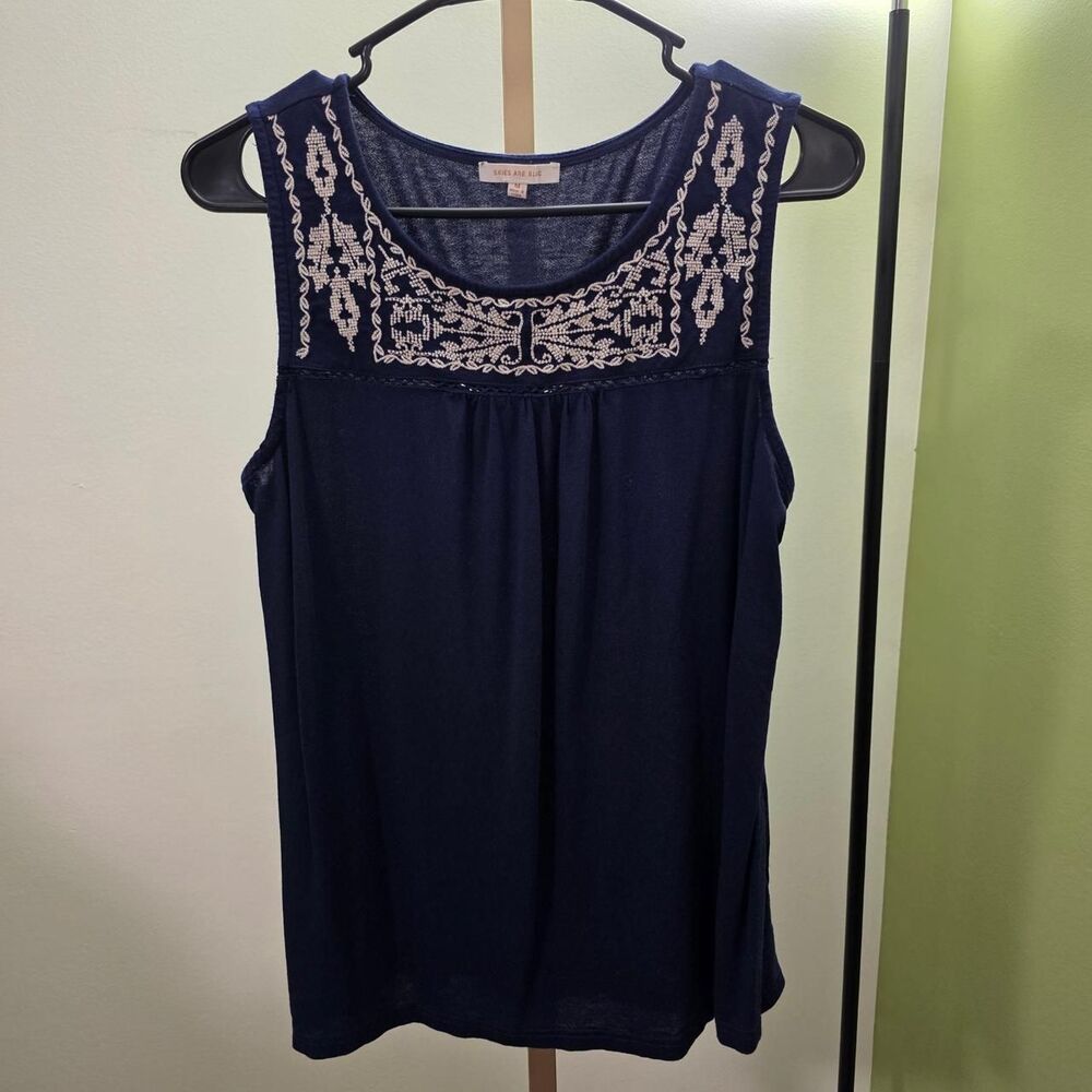 Skies-are-blue Women's Navy and Blue Vest
